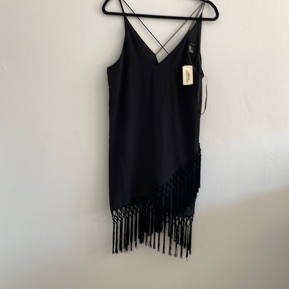 Fringe Strappy Little Black Dress